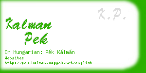 kalman pek business card